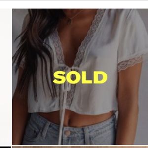 SOLD- Princess Polly Vintage tie Up top White